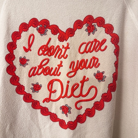 Wildfox Cream Sweatshirt with Playful Design: Diet - Picture 2 of 3